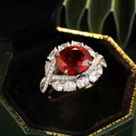 Lade Bild in die Galerieansicht, Twist Band 4.8 Ct Lab Ruby Engagement Ring - LGG Jewelry