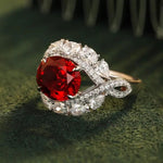 Lade Bild in die Galerieansicht, Twist Band 4.8 Ct Lab Ruby Engagement Ring - LGG Jewelry