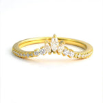Lade Bild in die Galerieansicht, V-Shaped Graduating Marquise Cut &amp; Round Cut Lab Diamond Enhancement Ring - LGG Jewelry