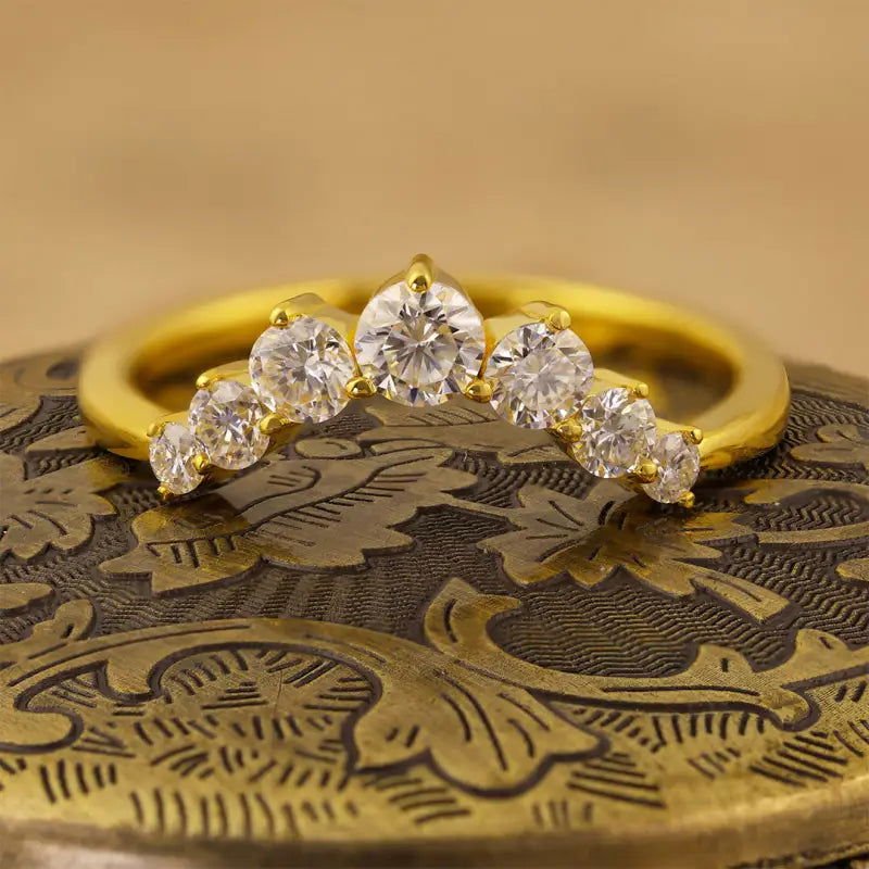V-Shaped Graduating Round Cut Lab Diamond Enhancement Ring - LGG Jewelry