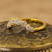 V-Shaped Graduating Round Cut Lab Diamond Enhancement Ring - LGG Jewelry