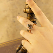 Vintage Kite Cut Moss Agate Art Deco Engagement Ring - LGG Jewelry