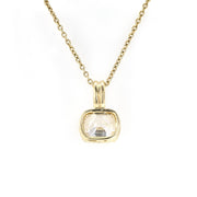 Vintage Old Mine Cut 2.05ct Cushion Pendant Necklace in 10K Yellow Gold - LGG Jewelry